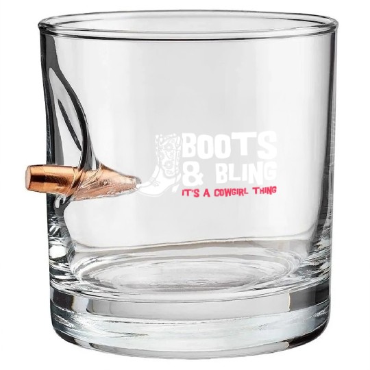 Boots And Bling It's A Cowgirl Thing Bullet Whiskey Glasses