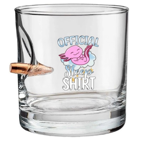 Official Sleep Bullet Whiskey Glasses Axolotl