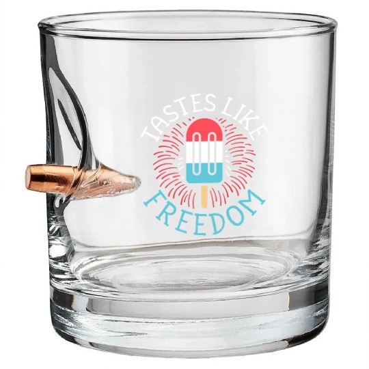 Patriotic America USA Flag 4th Of July American Bullet Whiskey Glasses