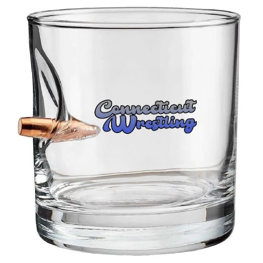 Connecticut Wrestling Bullet Whiskey Glasses