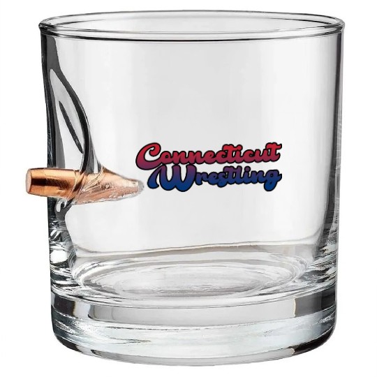 Connecticut Wrestling Bullet Whiskey Glasses