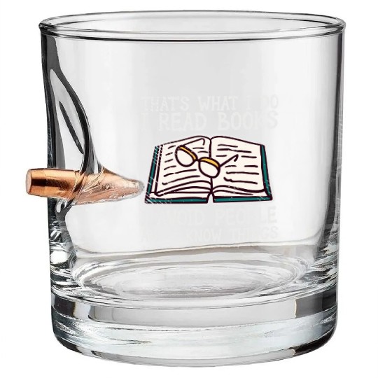 Book Lover Literature Book Reading Novels Bullet Whiskey Glasses