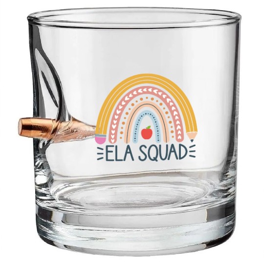 English Language Arts Teacher, ELA Squad Bullet Whiskey Glasses