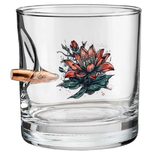 Japanese Spider Lily Soft Anime Aesthetic Flower Bullet Whiskey Glasses