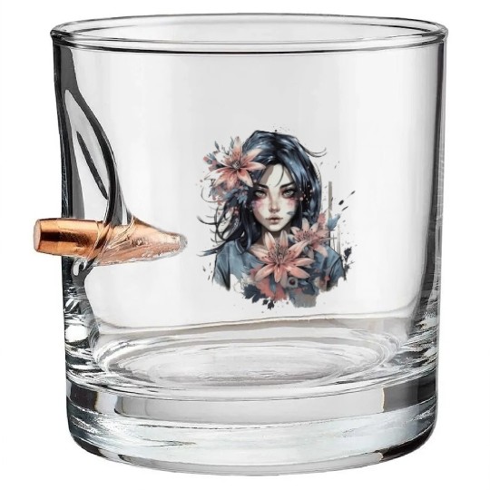 Japanese Spider Lily Soft Anime Aesthetic Flower Bullet Whiskey Glasses