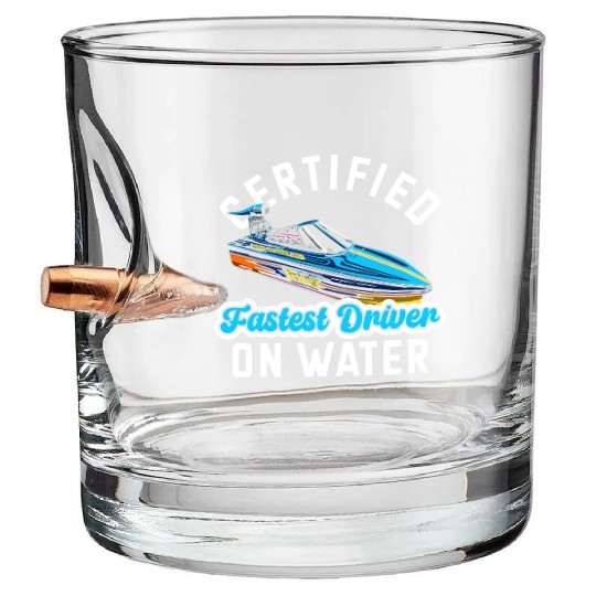 Drag Boat Racing Racer Speed Motor Boat Bullet Whiskey Glasses
