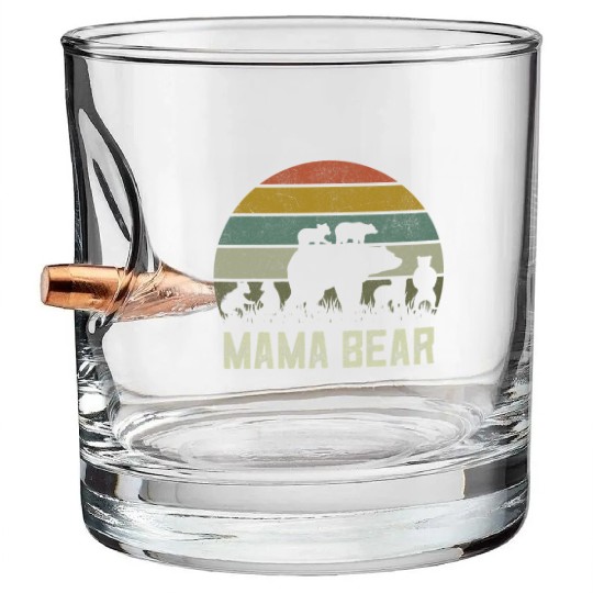 Grandmother Mothers Day 6 Cub Kids Mama Bear Bullet Whiskey Glasses