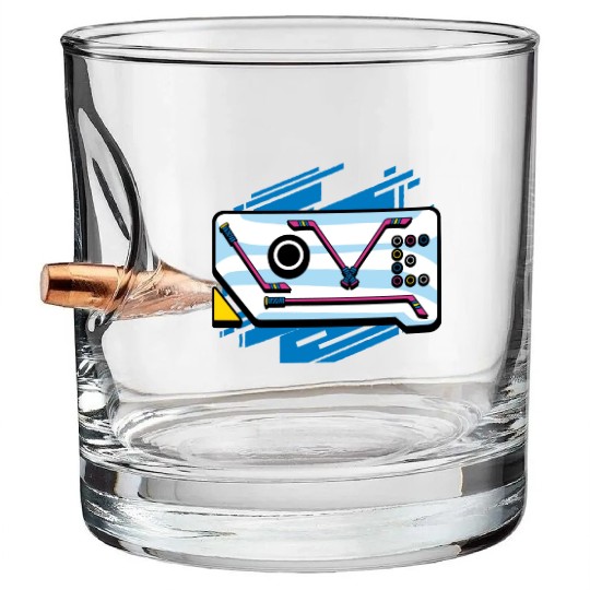 Hockey Love Bullet Whiskey Glasses