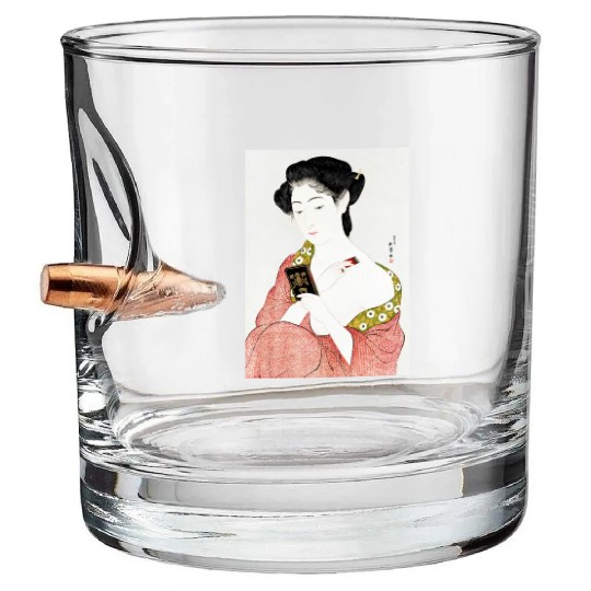Japanese Woman Geisha Japan Vintage art Bullet Whiskey Glasses