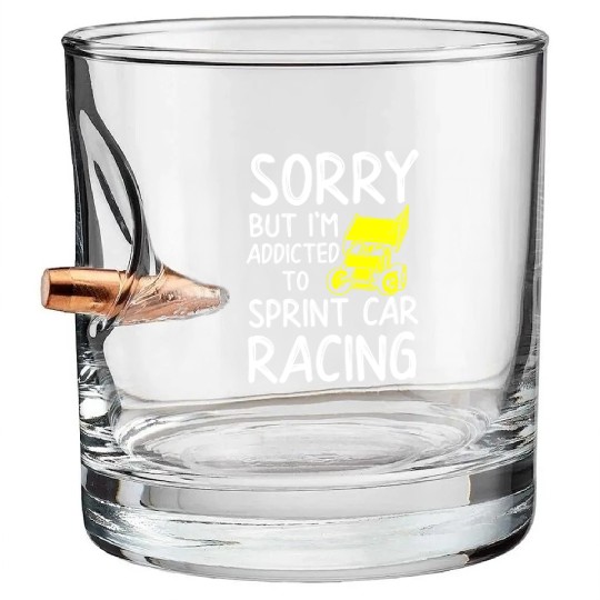 Sprint Car Racing, sprint car, dirt track racers Bullet Whiskey Glasses