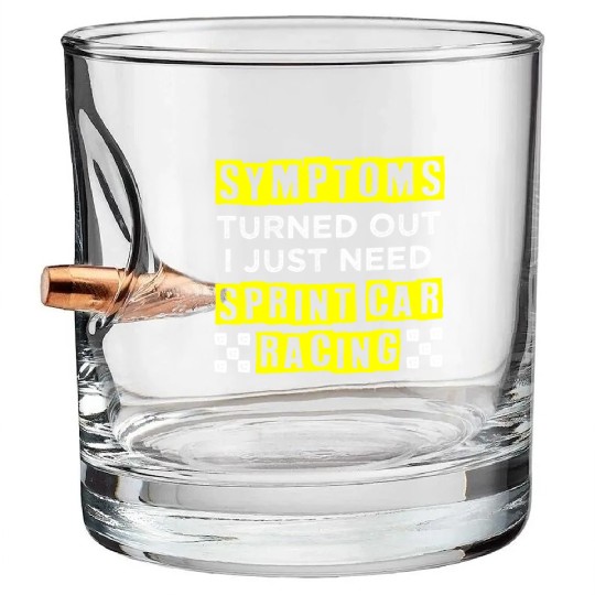 Sprint Car Racing, sprint car, dirt track racers Bullet Whiskey Glasses