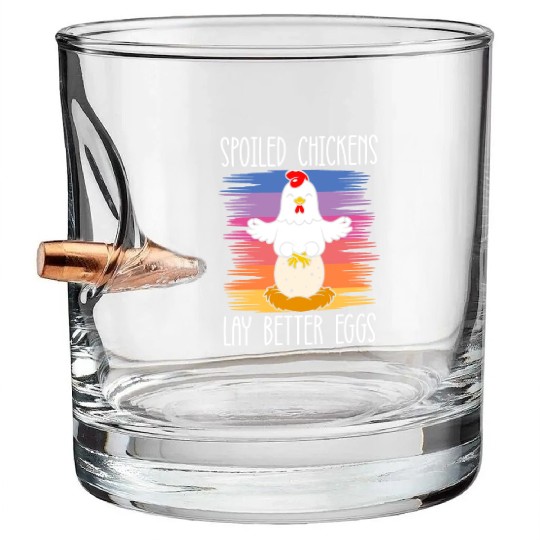 Chicken Farmer Chicken Whisperer Farm Animal Bullet Whiskey Glasses