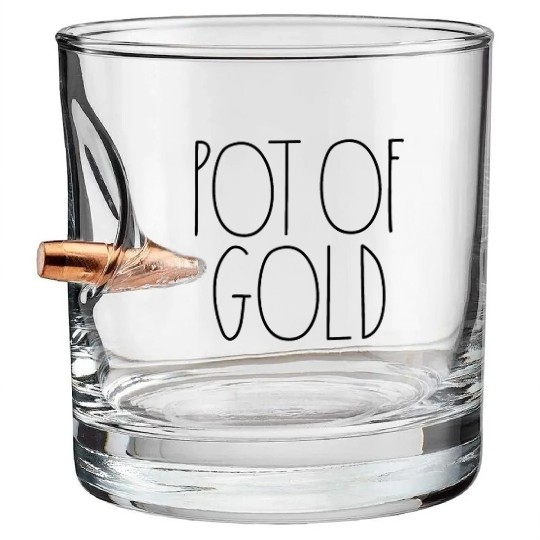 Pot of Gold Rae Dunn Inspired Minimalist Decor Bullet Whiskey Glasses