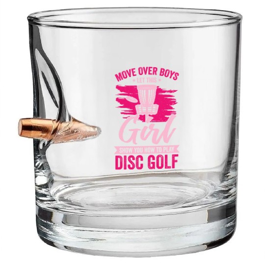 Funny Disc Golf Girl Gift Bullet Whiskey Glasses