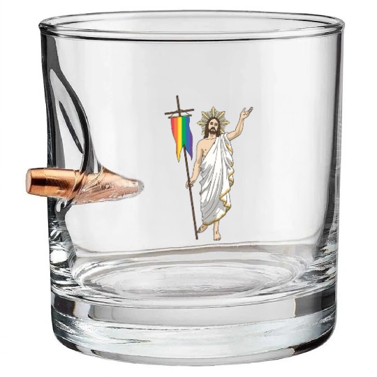 LGBT Jesus Equal Rainbow Christian Bullet Whiskey Glasses