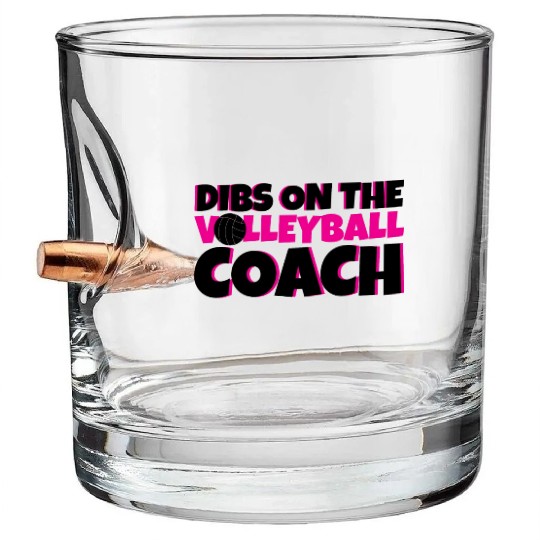 Dibs On The Volleyball Coach 4 Bullet Whiskey Glasses