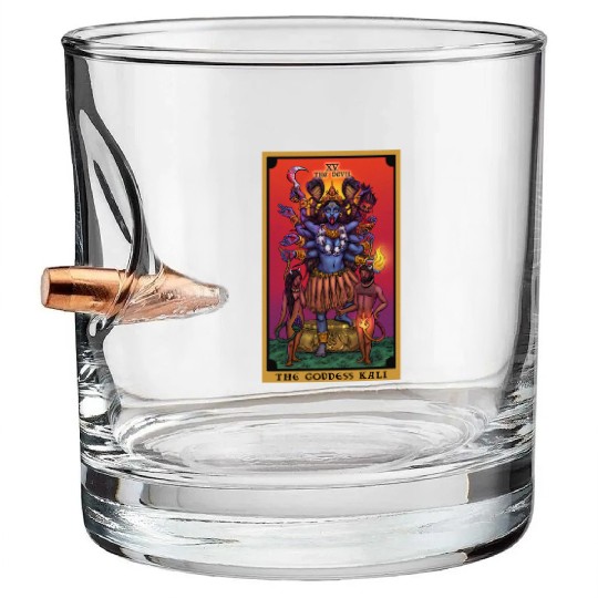 The Goddess Kali in The Devil Tarot Card Bullet Whiskey Glasses
