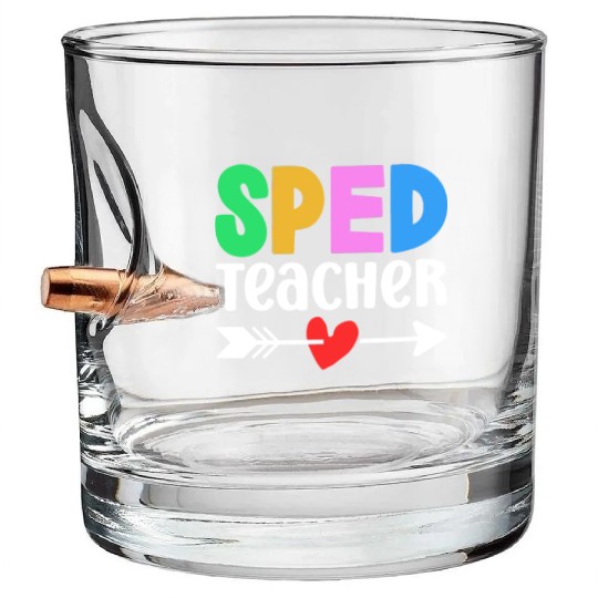 Sped Teacher Special Education Cute Awareness Bullet Whiskey Glasses