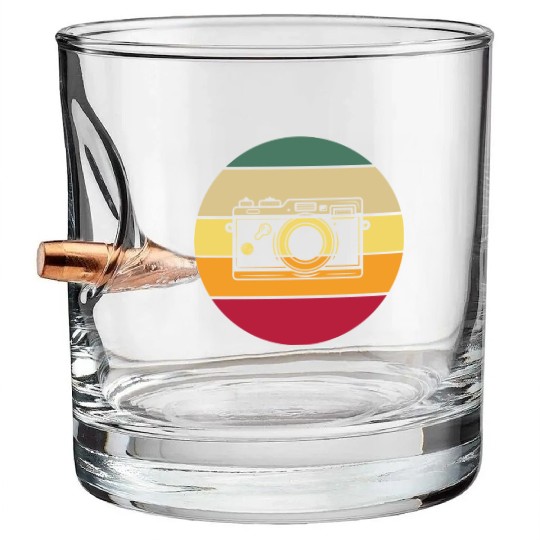 Funny Camera photography quote gift Bullet Whiskey Glasses
