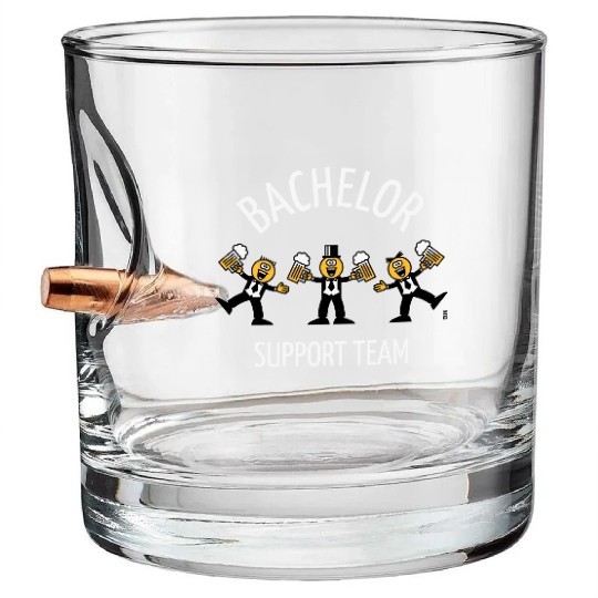 Bachelor Support Team (Caricature / Dance / W) Bullet Whiskey Glasses