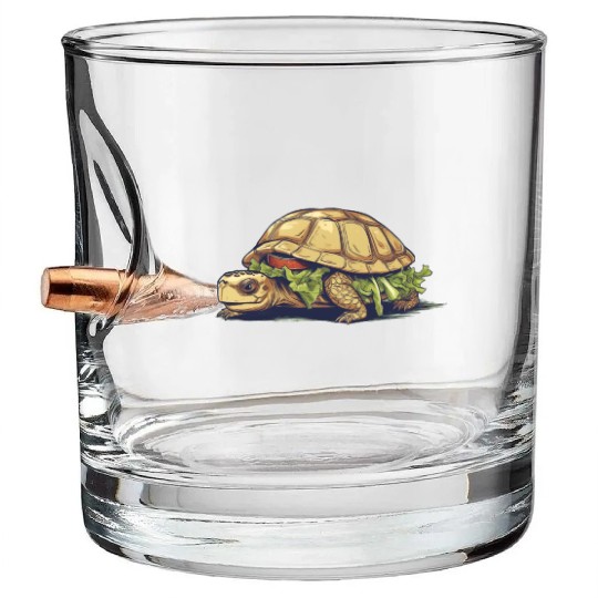 Turtle Sandwich Sticker n' Bullet Whiskey Glasses Version