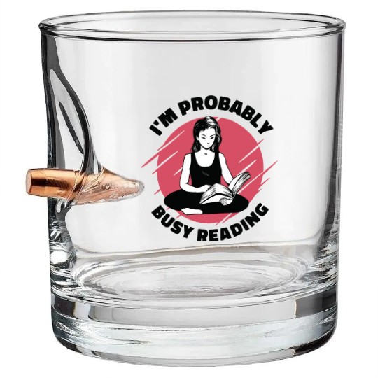 Busy Reading Book Lover Activity Book Literature Bullet Whiskey Glasses