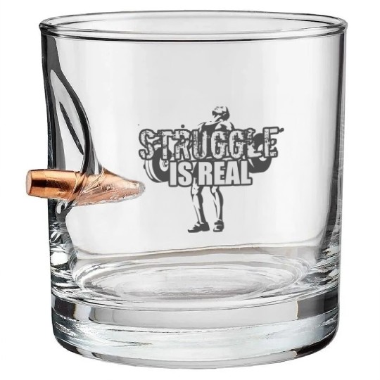 Struggle Is Real - GRAYSCALE Bullet Whiskey Glasses
