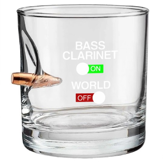 Bass Clarinet On World Off Bullet Whiskey Glasses
