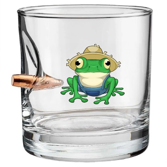 Frog Farmer Hat Bullet Whiskey Glasses