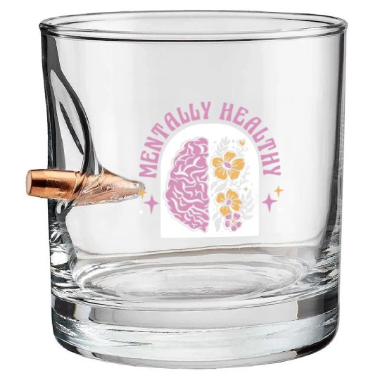 Psychology Psychologist Mental Health Awareness Bullet Whiskey Glasses