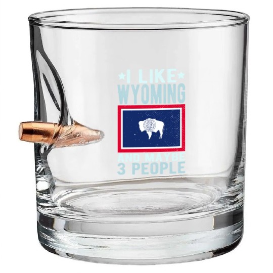 Wyoming Flag US State Bullet Whiskey Glasses