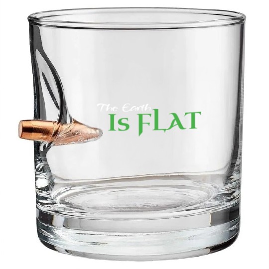 Flat Earth Green Bullet Whiskey Glasses
