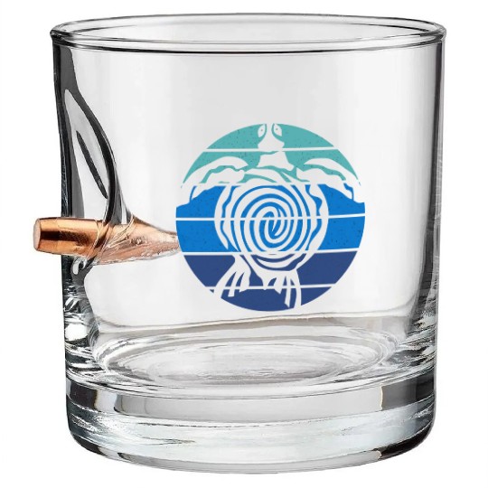 Earth Day, Sea Turtle, Clean the Ocean Bullet Whiskey Glasses