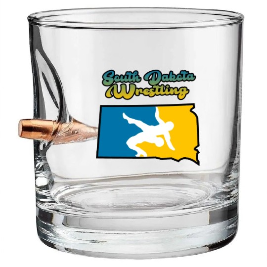 South Dakota Wrestling Bullet Whiskey Glasses