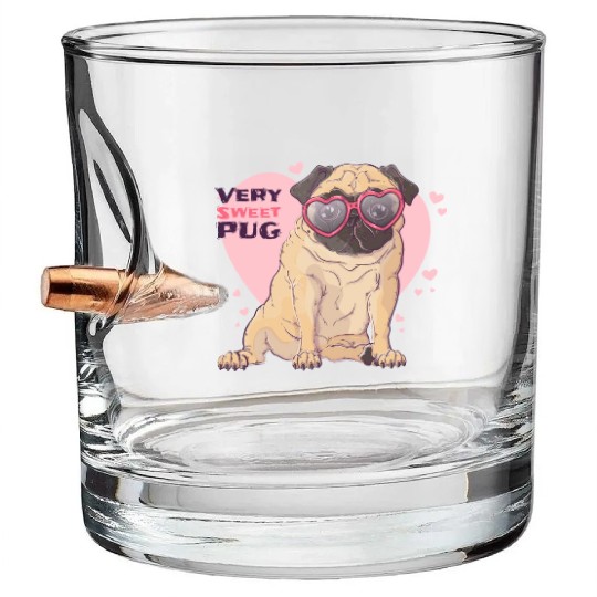 Very Sweet Pug Bullet Whiskey Glasses