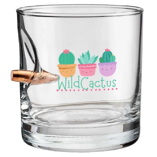 Wildflowers and cactus Bullet Whiskey Glasses