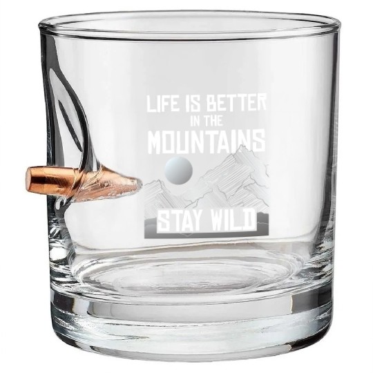 Hiking, mountaineering - life in the mountains Bullet Whiskey Glasses
