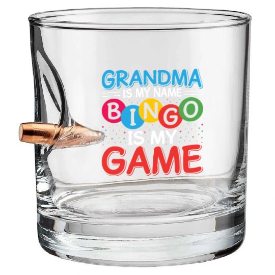 Bingo Card Game Grandma Bingo Player Bingo Cards Bullet Whiskey Glasses