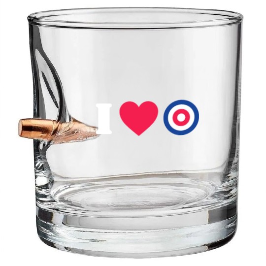 I Love Curling Bullet Whiskey Glasses
