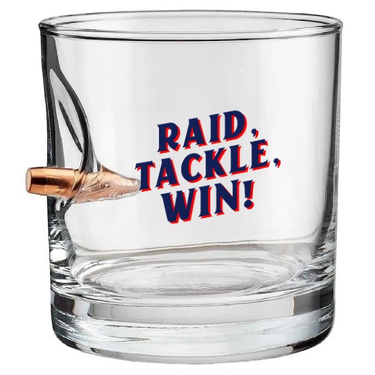 Raid, Tackle, Win! | Kabaddi Sport Bullet Whiskey Glasses
