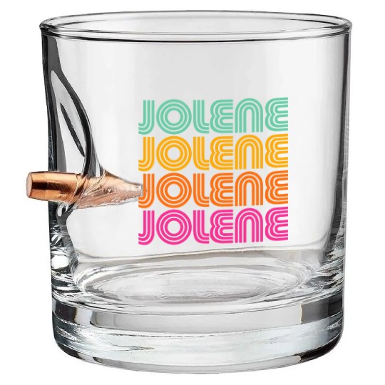 Jolene Retro Vintage 70s 80s Rainbow Pink Song Sun Bullet Whiskey Glasses