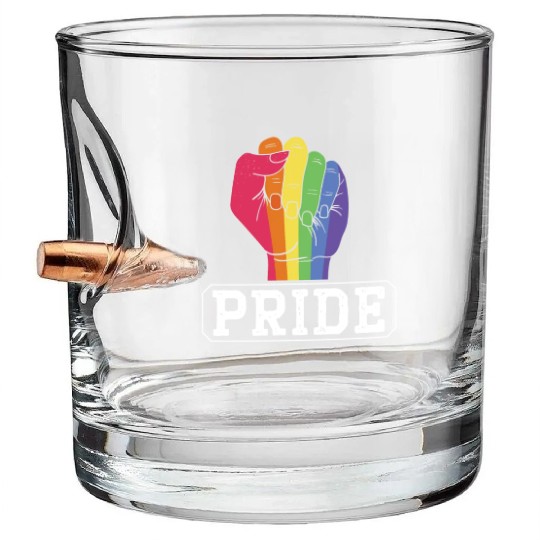 Gay Rights Rainbow Pride Month LGBTQ Gay Pride Bullet Whiskey Glasses