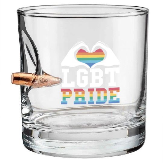 Gay Rights Rainbow Pride Month LGBTQ Gay Pride Bullet Whiskey Glasses
