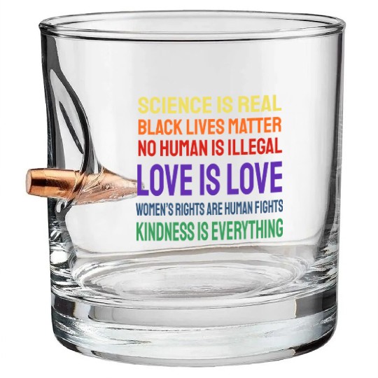 Science Is Real Black Lives Matter Bullet Whiskey Glasses