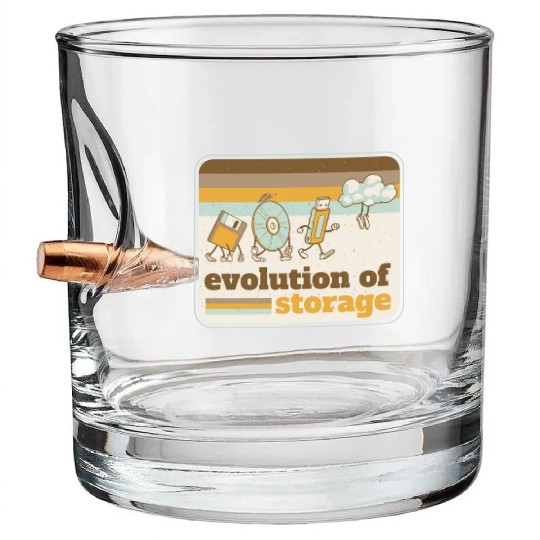 Computer storage evolution Bullet Whiskey Glasses