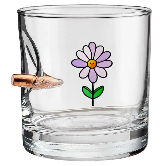 Lavender Flower Art Bullet Whiskey Glasses