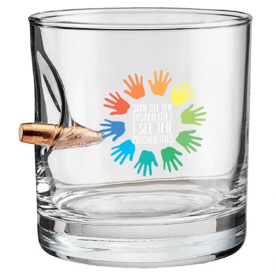 I See Possabilities Special Education Teacher Bullet Whiskey Glasses