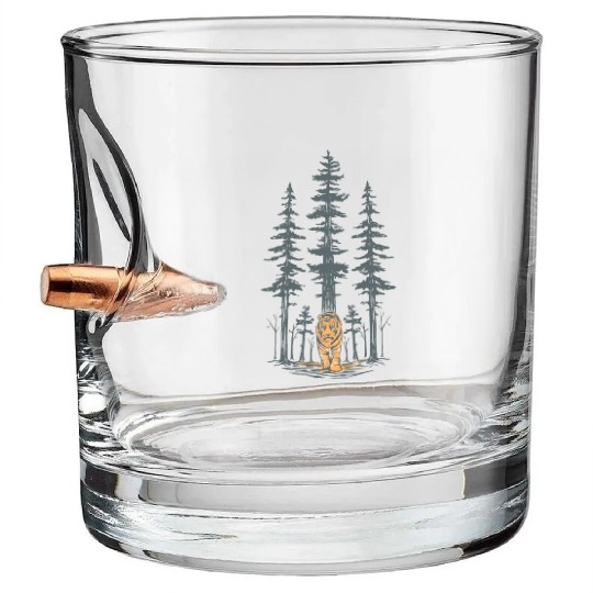 Tiger in the Woods Bullet Whiskey Glasses