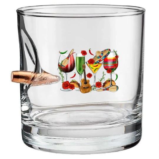Mexico Wine Tequila Cinco De Mayo Mexican Fiesta Bullet Whiskey Glasses