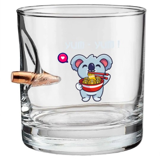 Yum Yum Ramen Noodle China Noodle Koala Japan Fans Bullet Whiskey Glasses